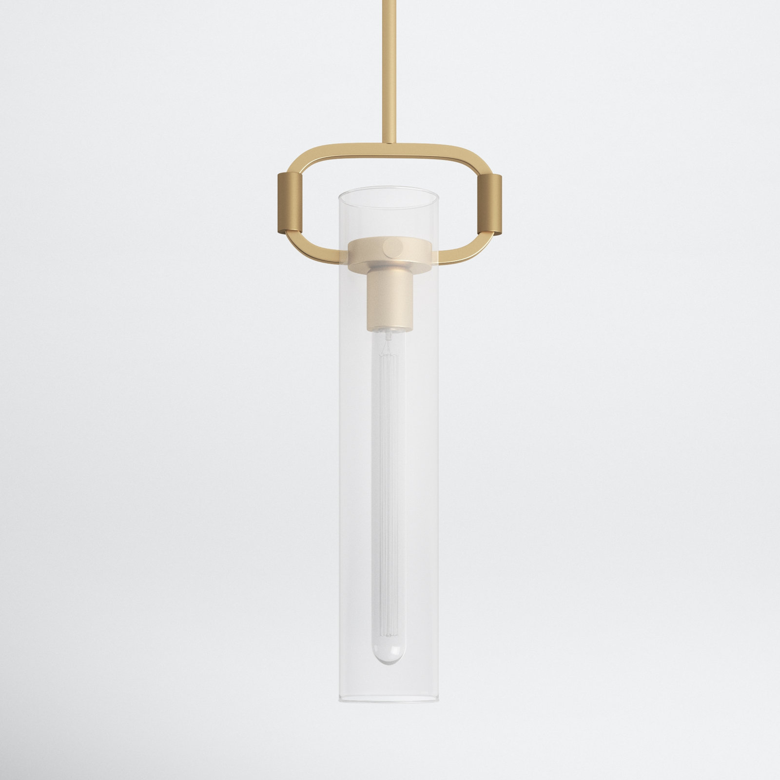 Shay Single Light Glass Dimmable Pendant, Brass