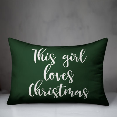  this Girl Loves Christmas Lumbar Pillow