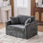 Chaise d'appoint de style campagne moderne avec revêtement en chenille et traversins amovibles-1653169714