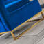 Chaise moderne en velours avec base en acier inoxydable Profondeur de l'emballage, base solide bleue facile à transporter, offre une expérience d'assise confortable