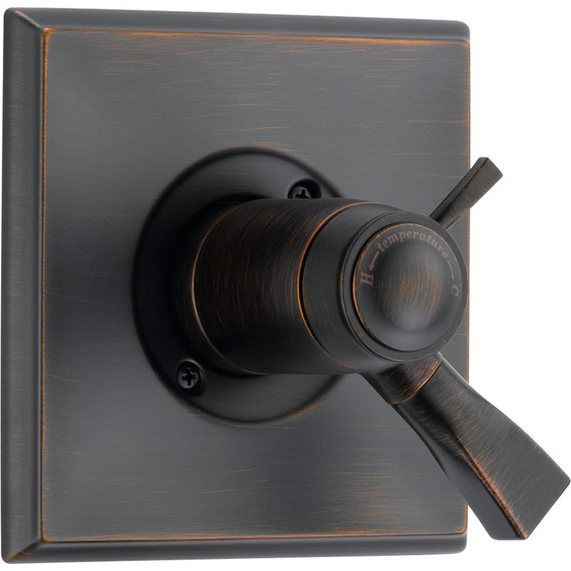 Robinet thermostatique pour baignoire et douche Dryden, Bronze vénitien