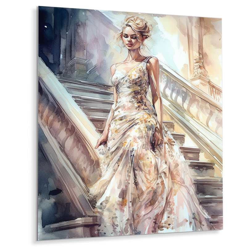 «Fashionable Girl Modeling IV - Reproduction sans cadre sur métal, H 32 po x l 16 po x P 1 po