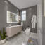 Miroir de salle de bain mural à DEL avec lumières rétroéclairées et antibuée-1273260462