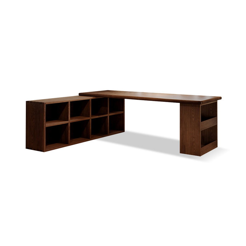 Bureau rectangulaire en bois massif brun noisette, H 29,53 po x l 62,99 po x P 23,62 po
