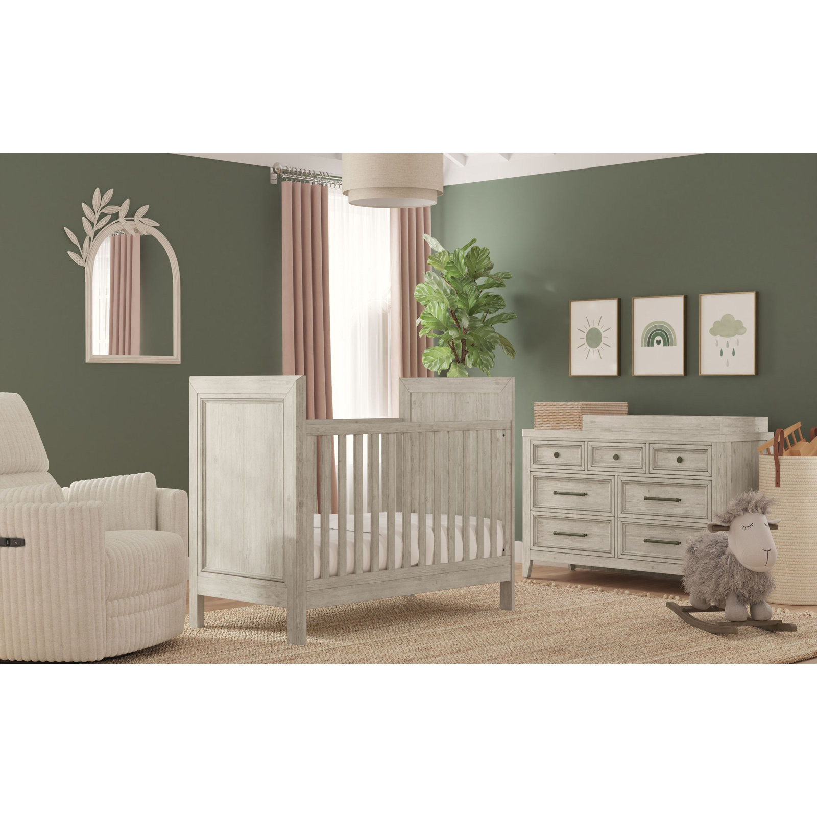 Jemma Convertible Crib, Washed Linen