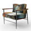 Teal Orange Bold Energy I - Chaise rembourrée avec accoudoirs rustiques-871484333