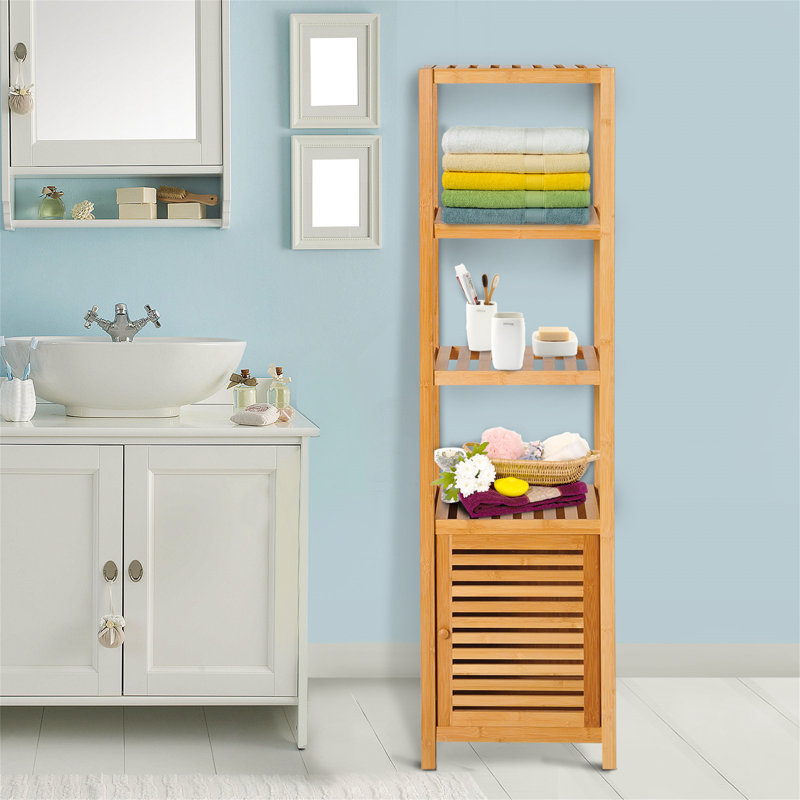 Vizcarrondo Solid Wood Freestanding Linen Cabinet
