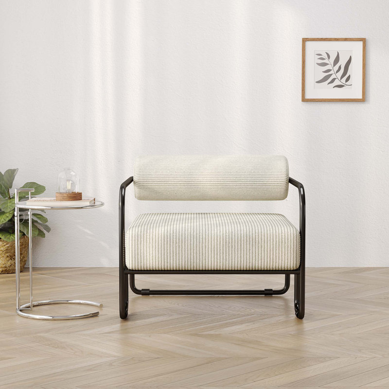 Fauteuil Lunford, Velours côtelé beige