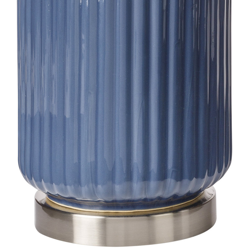 Waithman 31" Table Lamp, Blue/Silver