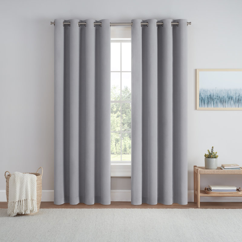 Blackout Curtain Single Panel, 50" W x 84" L, Gray
