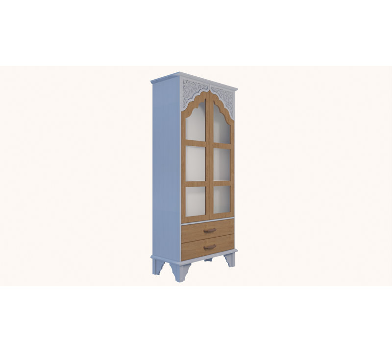 71” Tall Bookshelf, Modern Farmhouse Bookcase w/ Open & Adjustable Shelf