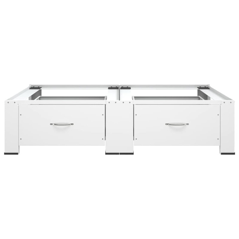 Washing and Drying Machine Pedestal with Pull-out Shelves White 54.5" x 27.2" x 12.8" Steel