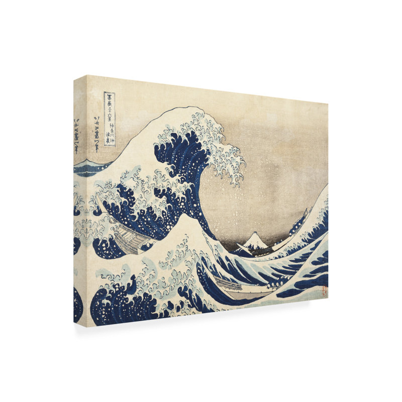 "La grande vague de Kanagawa I" de Bolton Katsushika, toile, H 24 po x l 32 po x P 2 po