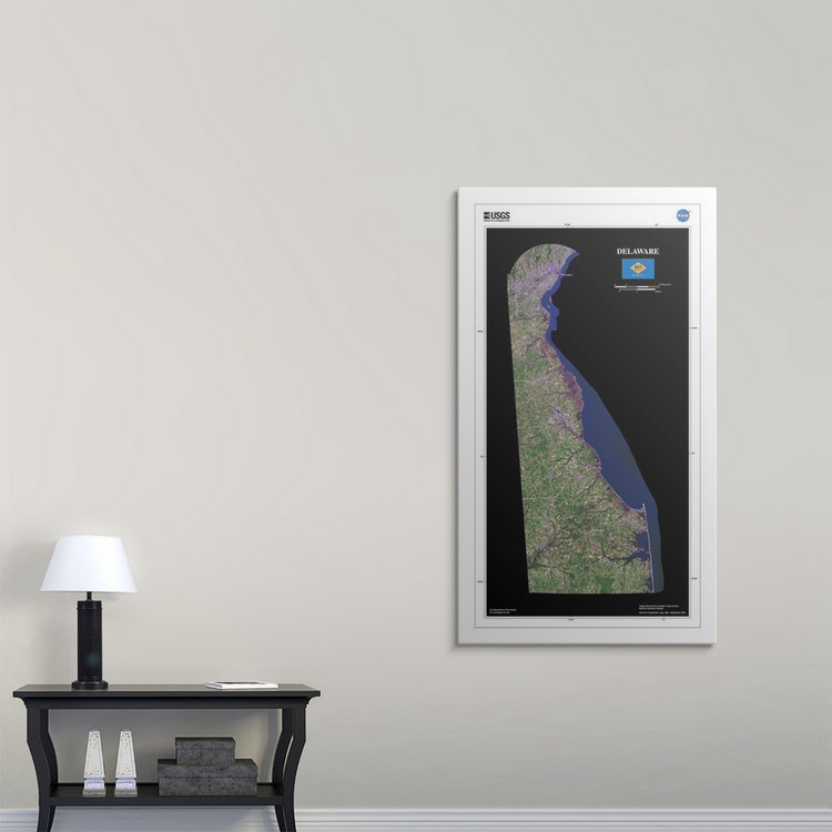 « delaware-usg state mosaic », impression, H 60 po x l 34 po x P 1,5 po, Toile