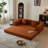 Sicilia 78.7'' Upholstered Convertible Sleeper Sofa Bed With 2 Pillows,Foldable Futon,Corduroy Sofa,Floor Lounge Couch-1388297615