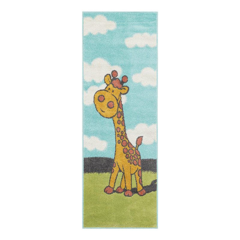 Tapis pour enfant Unique Loom Giraffe Whimsy, Tapis de couloir 2 pi 2 po x 6 pi 1 po
