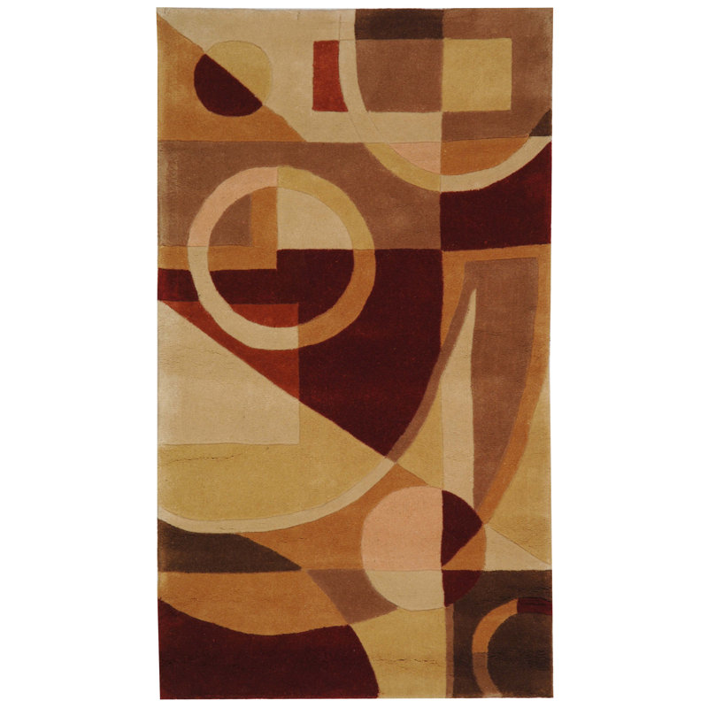 Bertien Hand Tufted Wool Abstract Rug, Rectangle 2'6" x 4'