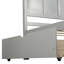 Lit plateforme simple avec 2 tiroirs coulissants - Structure en bois massif, gris-672557990