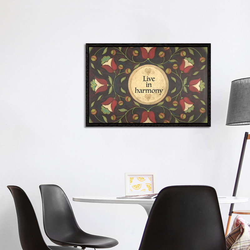 Live In Harmony by Teresa Kogut - Painting on Canvas, Black Floater Framed, 66.04cm H x 101.6cm W x 3.81cm D