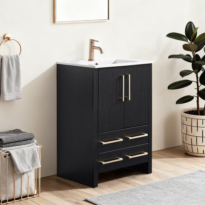 24"Modern Single Bathroom Vanity With Vessel Sink
