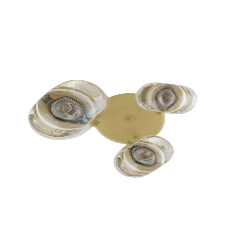 Javier Multi-Port Chandelier, Champagne, Antique Brass, 3 Lights
