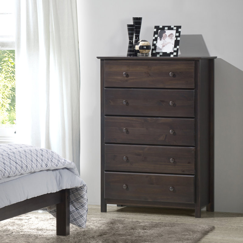 Commode 5 tiroirs Shaker, Espresso