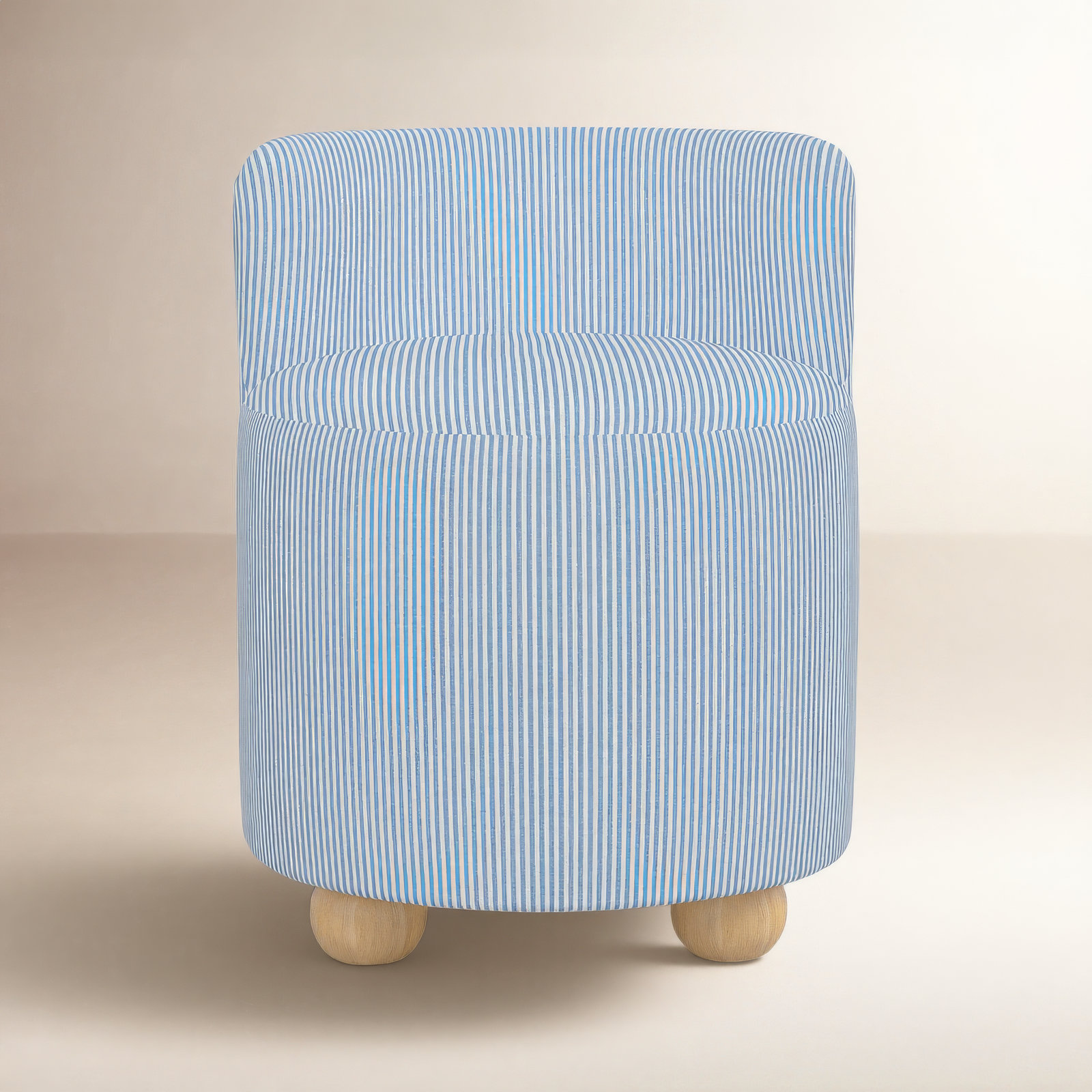 Bee Vanity Stool, Prep Stripe Blue