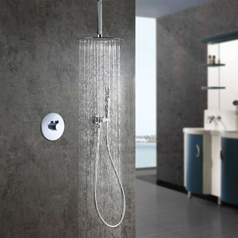 Ensemble de douche 2 voies Lima avec finition chromée et soupape de dérivation