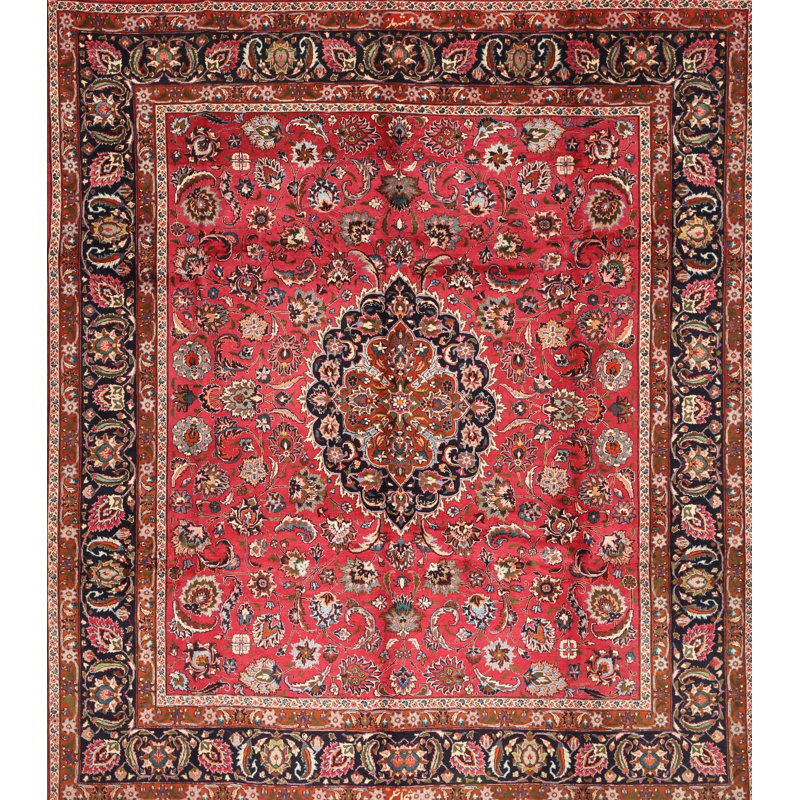 Tapis traditionnel rouge / brun / noir Prochniak, Rectangle 5 pi x 7 pi