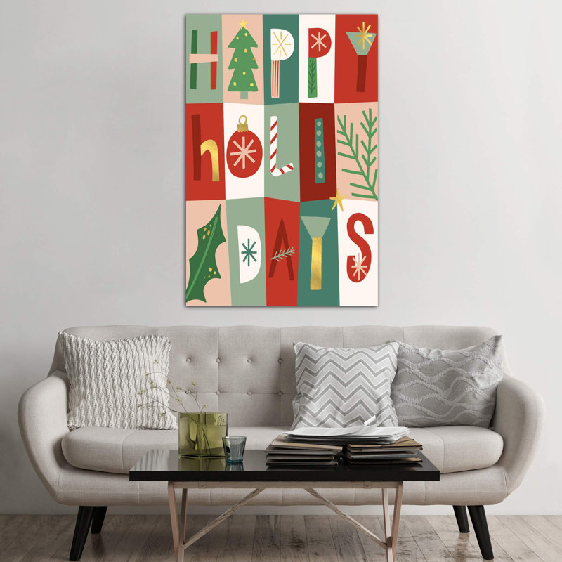 Happy Holidays I by Caroline Alfreds - Print on Canvas, No Frame, 101.6 cm H x 66.04 cm W x 3.175 cm D
