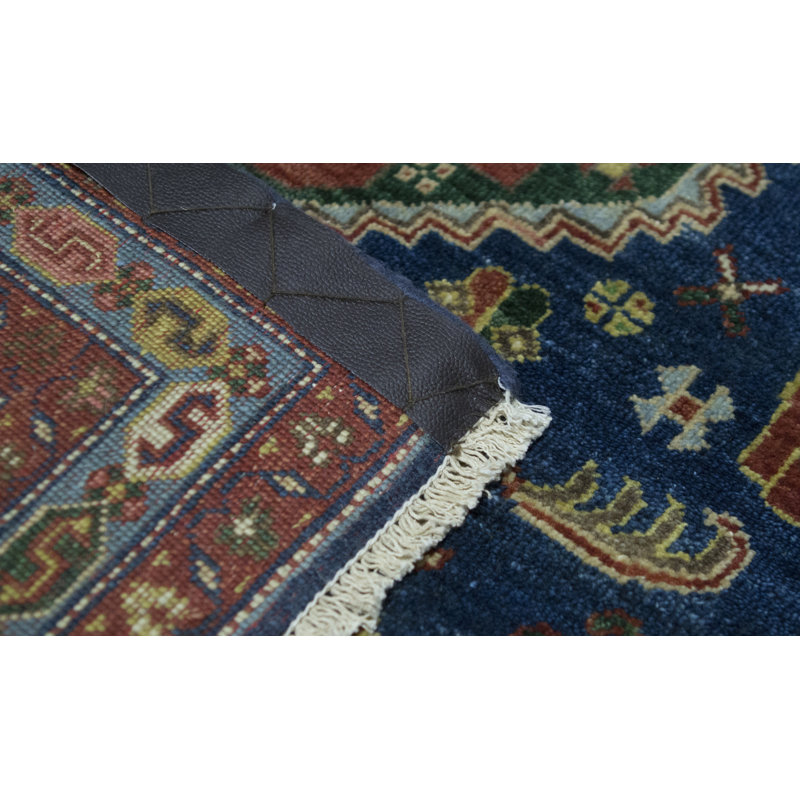 Hand-Knotted High-Quality Blue and Light Blue Runner