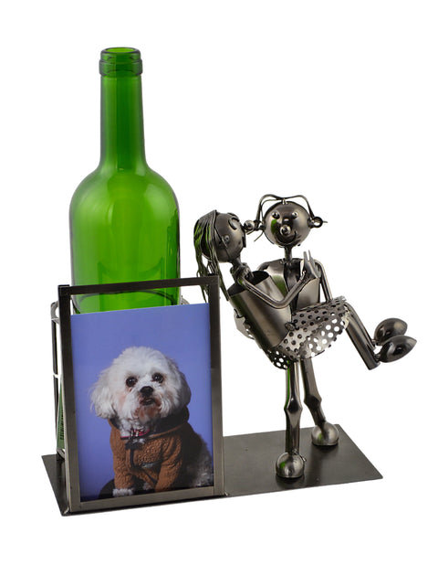 Porte-bouteille de vin en métal - Couple romantique