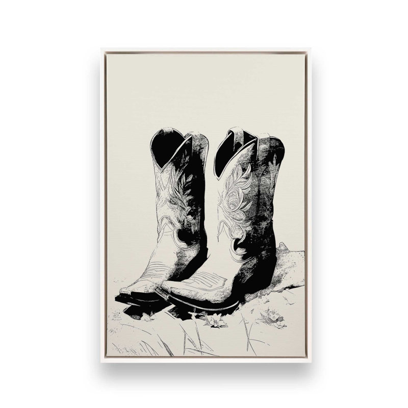Western Noir Canvas Print in a Frame, 12.75" H x 8.75" W, Opaque White