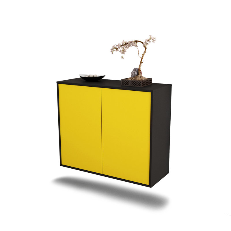 Chuck 92cm Sideboard, Anthracite/Yellow