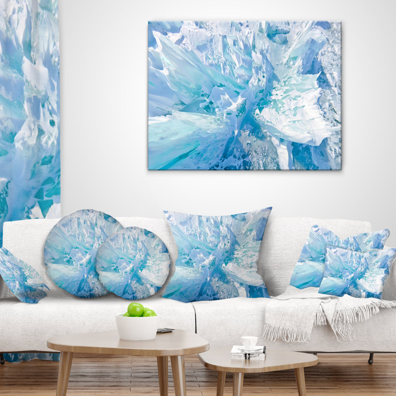 Blue Ice Hummocks Baikal - Coussin imprimé paysage, 16 po x 1 po, Coussin décoratif