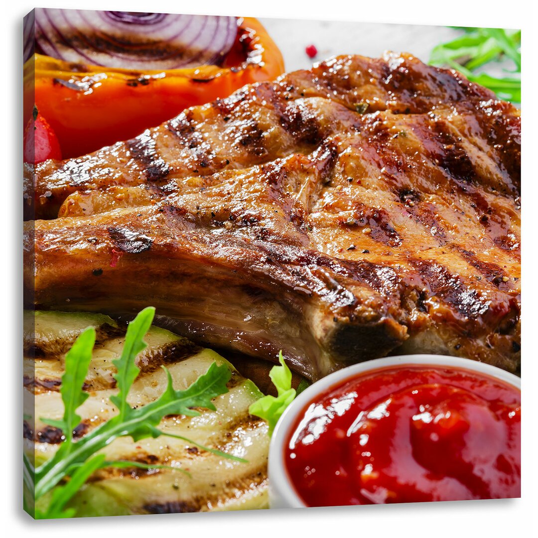 Leinwandbild Gegrilltes Steak