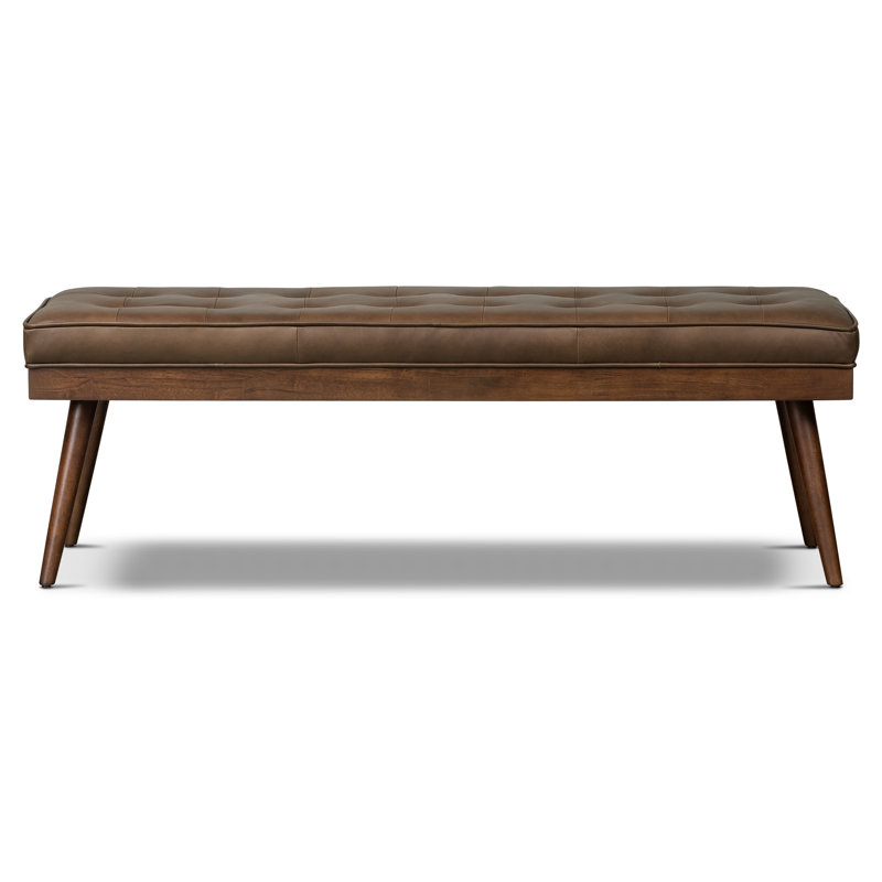 Banc en cuir véritable italien Luca, Brun cacao