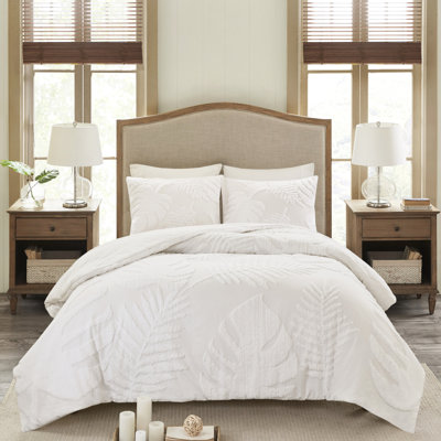 3 pièces en chenille de coton -, édredon imprimé, décor de maison de plage, feuilles d'édredon double / grand, rembourrage, style bord de mer
