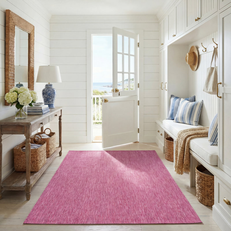 Tapis d'intérieur / extérieur de couleur unie Summer-Louise Performance, Rectangle 5 pi 3 po x 7 pi 7 po