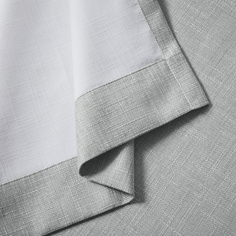 Maya Printed Heathered Blackout Grommet Top Single Curtain Panel, Gray, 50" W x 54" L