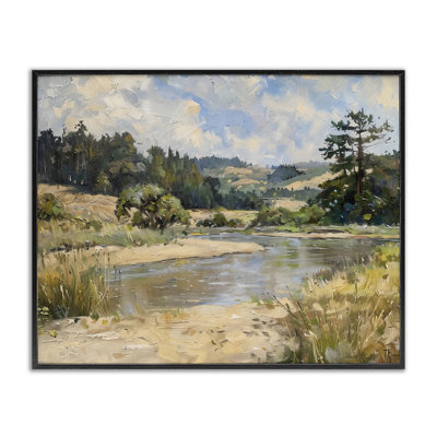 Sunlit River Landscape, estampe numérique, design par LSR Creative Studio