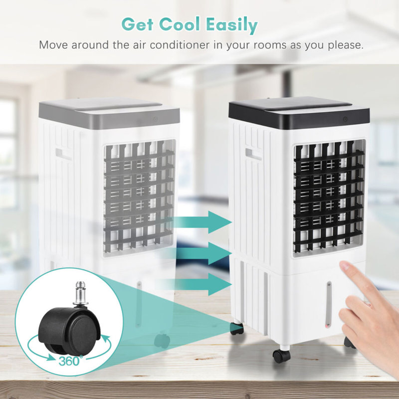 1170 CFM Indoor Portable Evaporative Ice Cooling Fan Water Conditioner Humidifier Unit with Remote