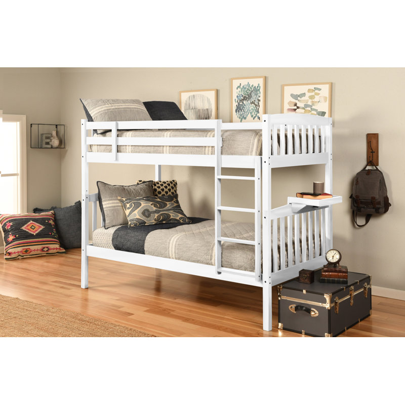 Aldwin Bunk Bed, Mattresses Not Included, White, Twin Over Twin