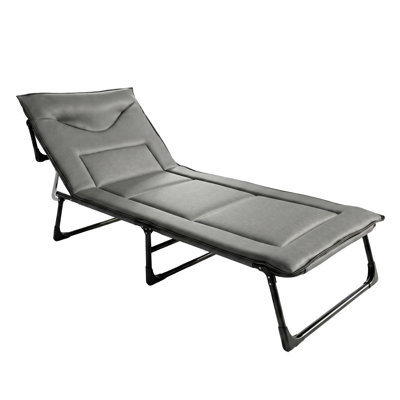 Lit de repos inclinable et pliable gris
