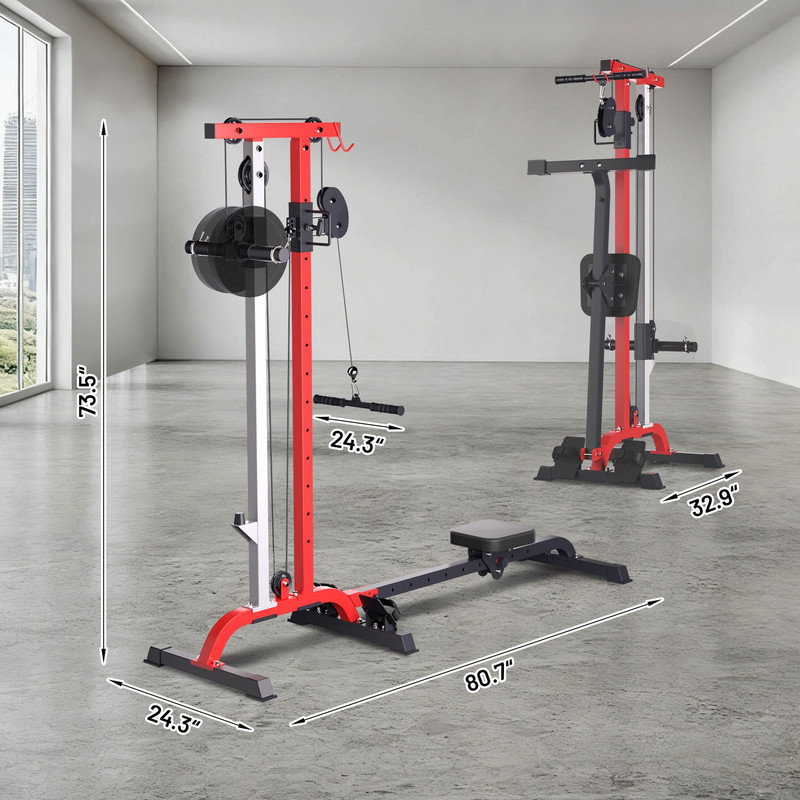 Machine compacte d'aviron et de câble compacte 2-en-1 - Gym à domicile pour tout le corps avec résistance réglable, 13 réglages de hauteur, supporte 265 lb
