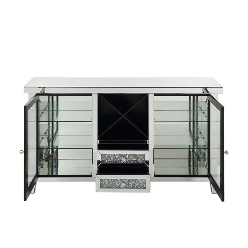 Armoire à vin Noralie avec DEL, miroir et faux diamants