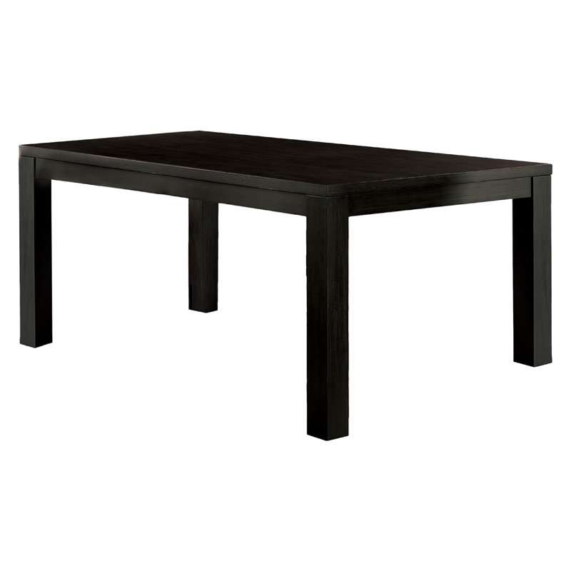 Table de salle à manger Renu, 72 po, plateau rectangulaire en bois massif noir antique