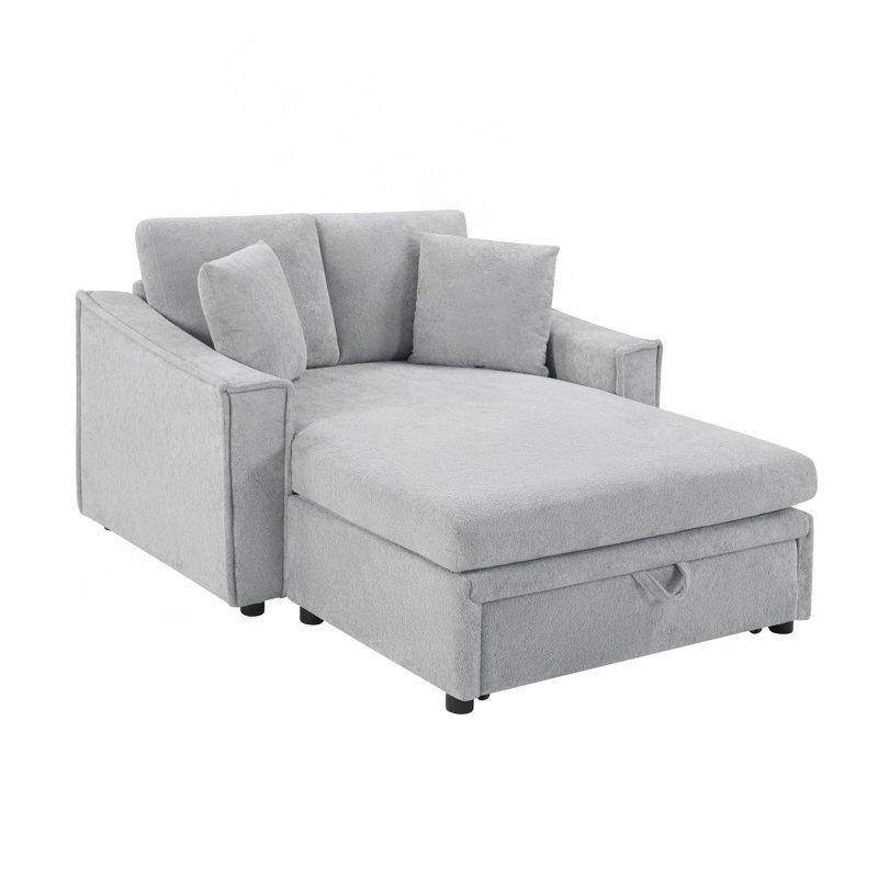 Canapé-lit avec rangement caché et coussins, Gray