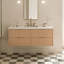 Ensemble de meuble-lavabo mural rectangulaire simple 54 po avec comptoir à quartz blanc Carrara de 1,5 po Mulloy-746427712-746427718