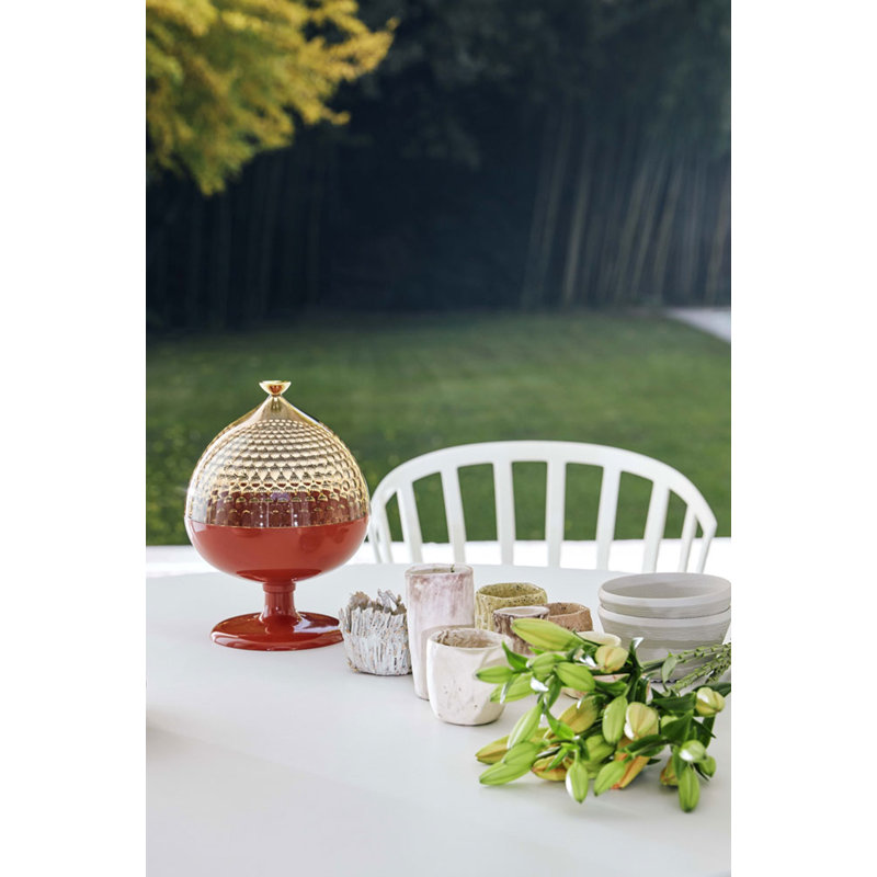 Pumo Decorative Box, Amber/Brink Red